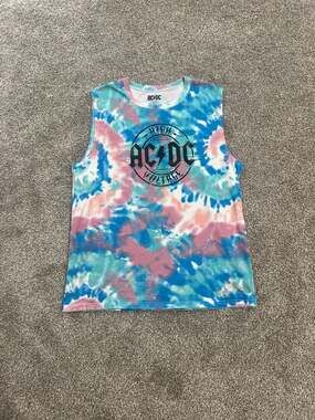 RARE NEW AC/DC High Voltage Tie Dye Tank Top/Muscle Shirt-Size XL